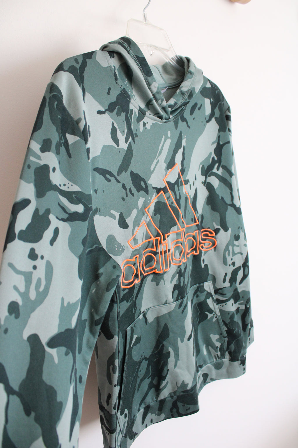 Adidas Green Camo Hoodie | Youth XL (18/20)