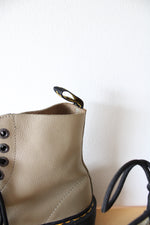 Dr. Martens 1460 Max Pale Olive Leather Platform Boots | Size 10