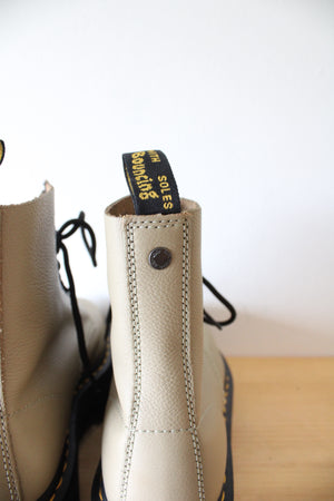 Dr. Martens 1460 Max Pale Olive Leather Platform Boots | Size 10