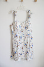 Lily Rose White & Blue Floral Tied Strap Dress | XXL