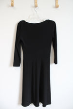 Chaps Black Knotted 3/4 Sleeve Dress | M