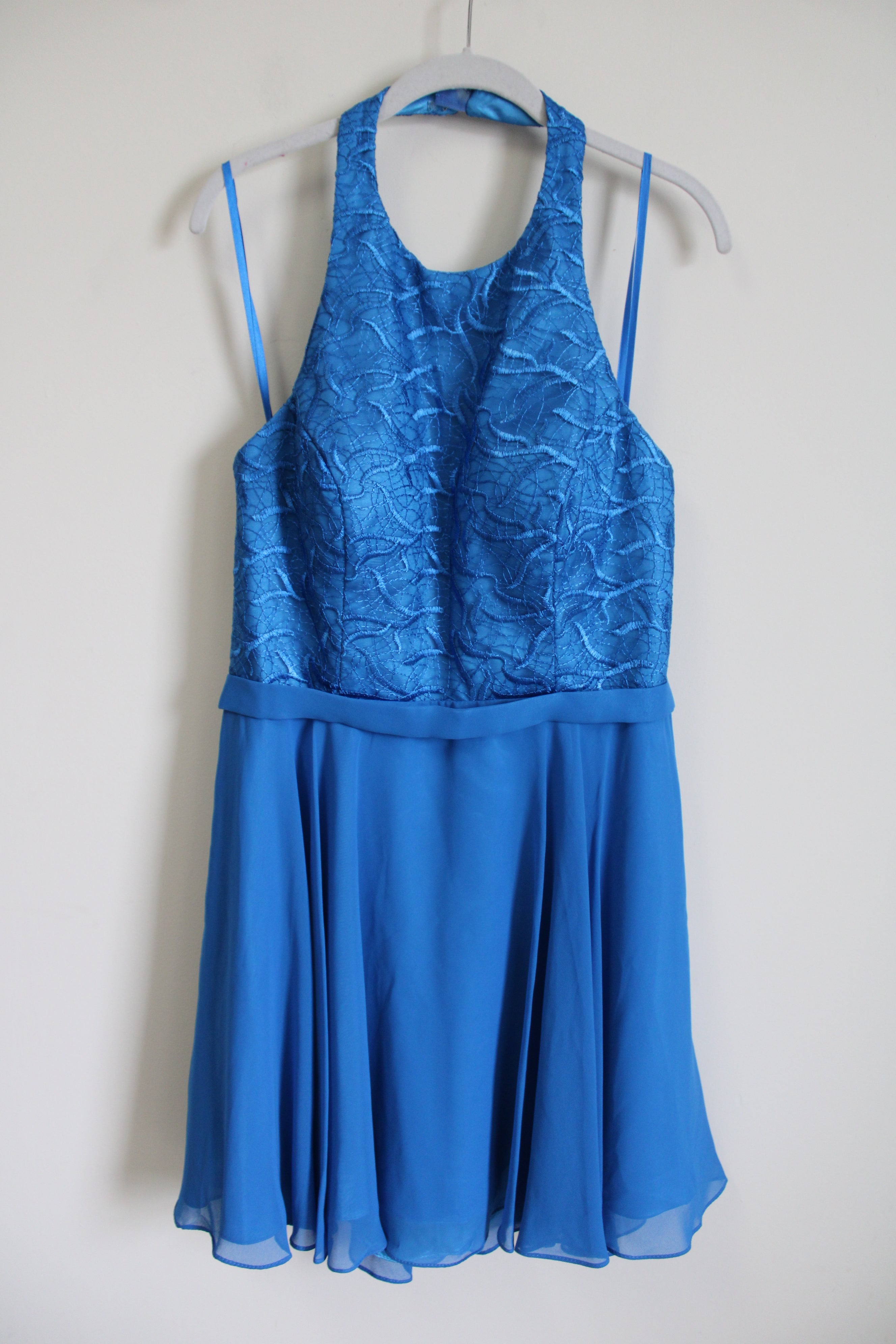 NEW Abby Paris Royal Blue Chiffon Dress