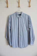 Ralph Lauren Blue Striped Custom Fit Button Down | L