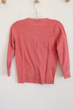 NEW LOFT Pink Button Down Cotton Cardigan | XXS Petite