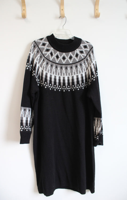 Lane Bryant Black Gray & White Sweater Dress | 22/24