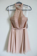 NEW Alyce Rose Gold Nude Pink Studded Dress | 8
