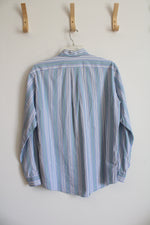 Ralph Lauren Blue Striped Custom Fit Button Down | L