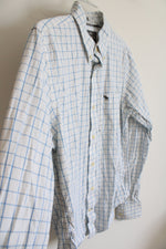 Abercrombie & Fitch White and Blue Button Down | L