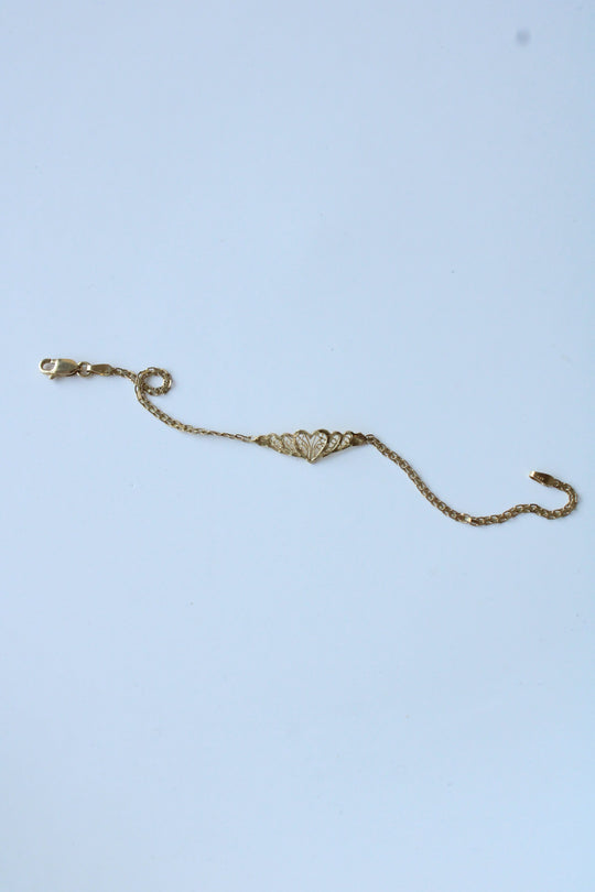 14K Yellow Gold Filigree Design Bracelet