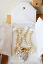 Swarovski Crystal Heart Pearl Necklace