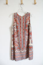 Artisan NY Orange Blue & Beige Patterned Dress | 10