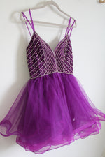 NEW Lucci Lu Purple Tulle Beaded Strappy 4250 Dress | 10