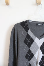 NEW Claiborne Gray & Black Argyle Sweater | XL