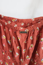 Billabong Rust Floral Ruched Cropped Tank | S