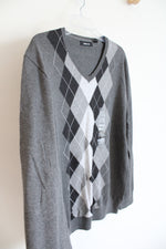 NEW Claiborne Gray & Black Argyle Sweater | XL