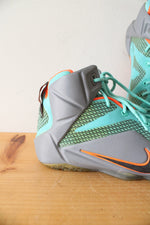Nike Lebron 12 NSRL Turquoise & Gray Basketball Shoes | Size 5Y