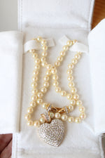 Swarovski Crystal Heart Pearl Necklace
