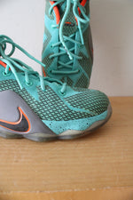Nike Lebron 12 NSRL Turquoise & Gray Basketball Shoes | Size 5Y