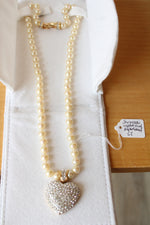 Swarovski Crystal Heart Pearl Necklace