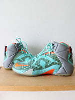 Nike Lebron 12 NSRL Turquoise & Gray Basketball Shoes | Size 5Y