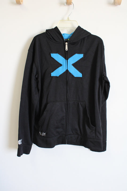 LUX Black Blue Zip Up Jacket | Youth XL (18/20)
