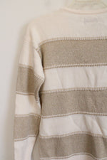 NEW LOFT Cream & Gold Striped Sweater | XXS Petite