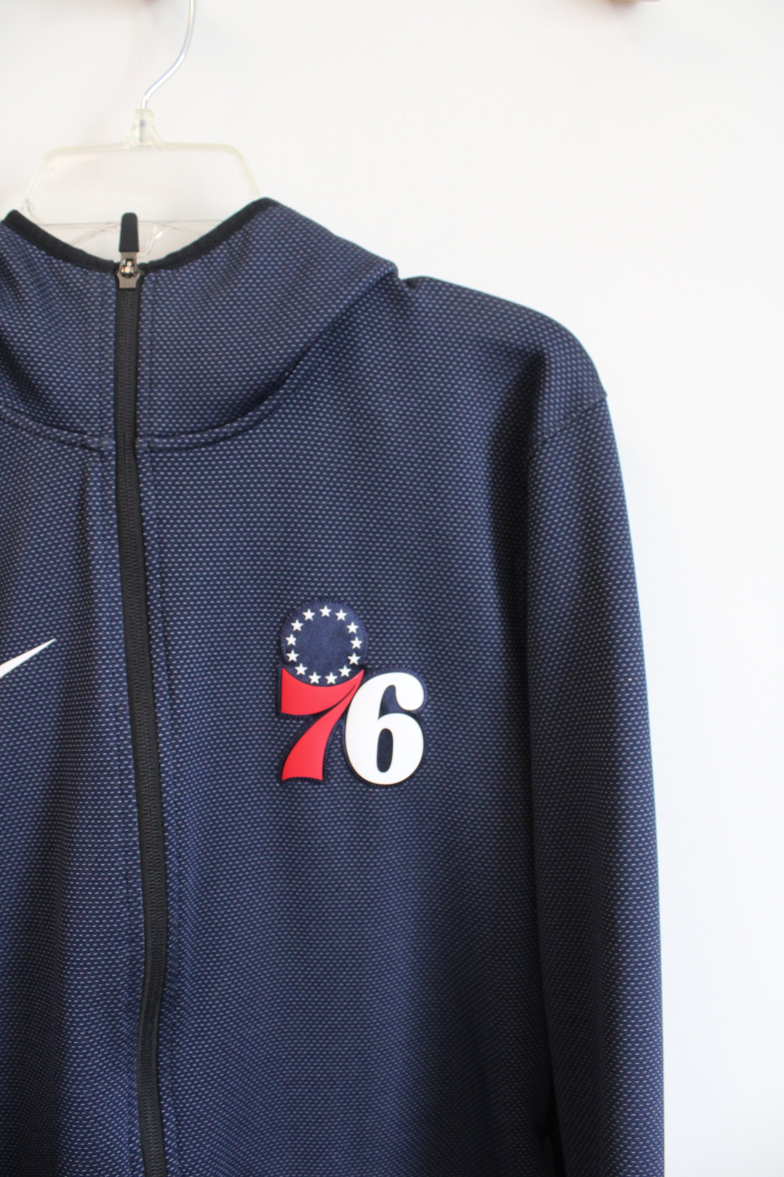 Nike Dri-Fit Navy Philadelphia 76ers Jacket | L