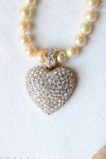 Swarovski Crystal Heart Pearl Necklace