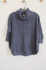 NEW LOFT Dusty Blue Knit Poncho Style Sweater | XXS Petite