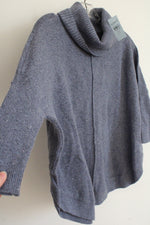NEW LOFT Dusty Blue Knit Poncho Style Sweater | XXS Petite