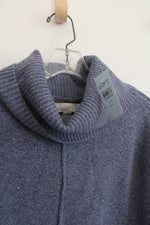 NEW LOFT Dusty Blue Knit Poncho Style Sweater | XXS Petite