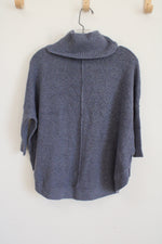 NEW LOFT Dusty Blue Knit Poncho Style Sweater | XXS Petite