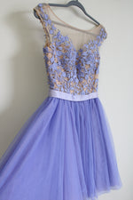 Sherri Hill Purple Tulle Lace Short Dress | 2