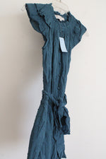 NEW LOFT Teal Swiss Dotted Romper | XXS Petite