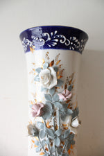 Golden Porcelain 3D Floral Hand Painted Vase | 14.75"