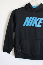 Nike Therma-Fit Black Blue Logo Hoodie | Youth L (14/16)