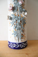 Golden Porcelain 3D Floral Hand Painted Vase | 14.75"