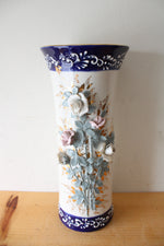 Golden Porcelain 3D Floral Hand Painted Vase | 14.75"