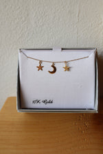 NEW 10k Gold Moon & Stars Necklace | 18"