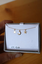 NEW 10k Gold Moon & Stars Necklace | 18"