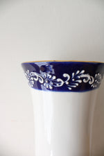 Golden Porcelain 3D Floral Hand Painted Vase | 14.75"