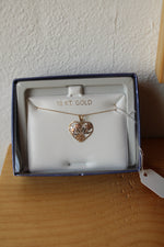 NEW 10KT Rose Gold Floral Heart Necklace