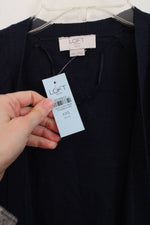 NEW Ann Taylor Lightweight Navy Blue Open Cardigan | XXS Petite