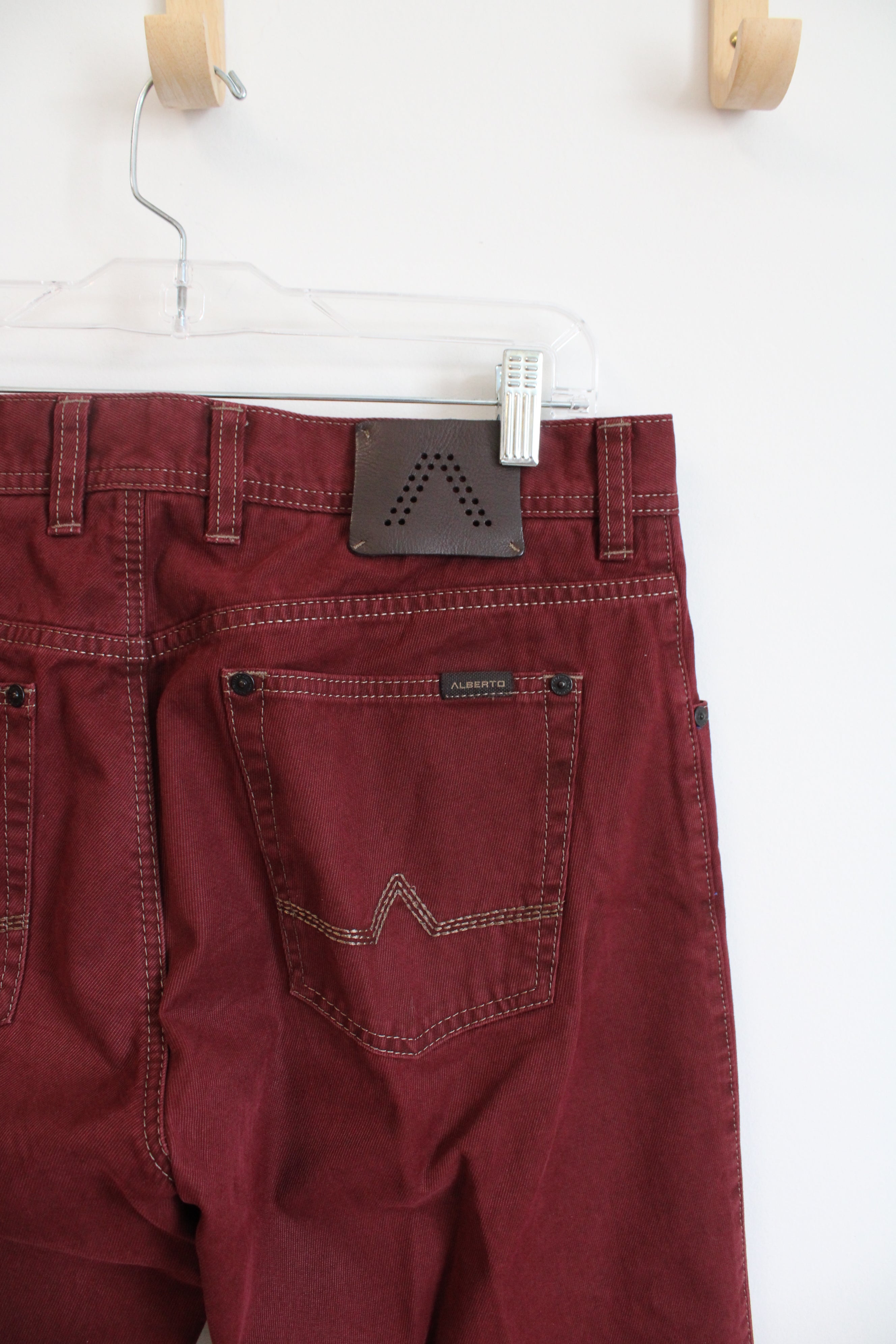 Alberto Modern Fit Vintage Twill Stone Red Jeans | 33X32