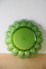Vintage Green Blue Carnival Glass Deviled Egg Plate
