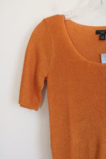 NEW Ann Taylor Orange Knit Scoopneck Top | XXS Petite