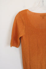 NEW Ann Taylor Orange Knit Scoopneck Top | XXS Petite