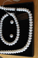 Honora Freshwater Pearl Necklace Bracelet and Earrings Set