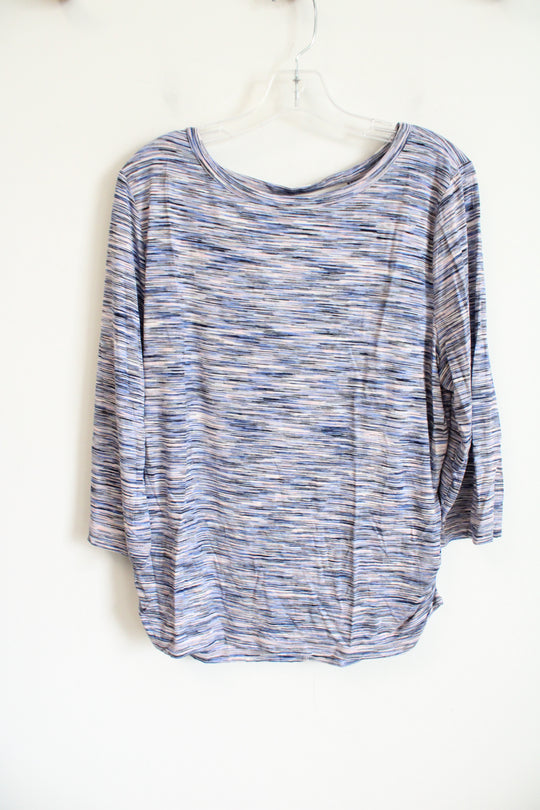 T By Talbots Blue Pink Heathered Top | XL Petite