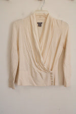 Ann Taylor Wool Blend Cream Sweater | XS Petite